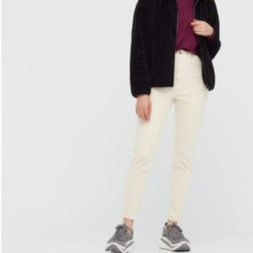 Uniqlo Women Skinny High Rise Ankle Jeans -  Waist 36 inch - Off White in Color